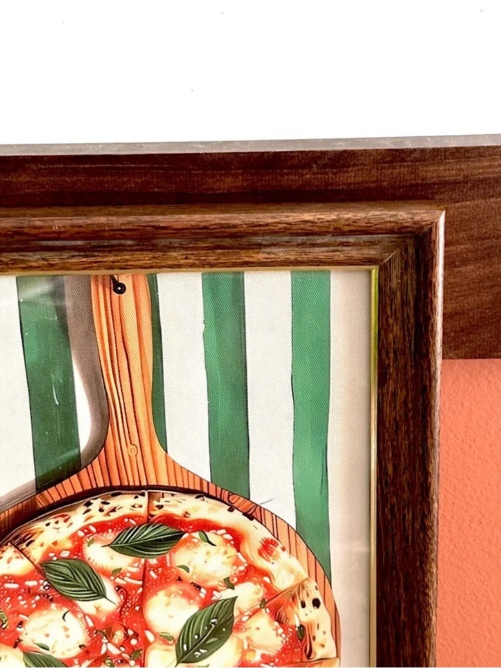 Margherita Pizza Italian Cuisine Wood Fired Pizza Kitchen Canvas Art Print Frame